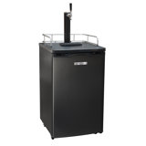 HomeCraft 4.9 Cubic Feet Black Outdoor Single Tap Freestanding Kegerator with Adjustable Temperature