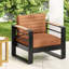 Fauteuil club - structure en aluminium léger, rembourrage d'eau, siège à lattes - coussins, conception gracieuse, profondeur de 31,26 po-1902477362