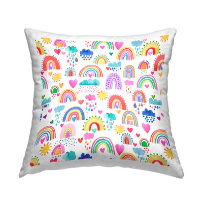 Motif de coussins décoratifs Rainbows & Rain Cloud Design par Laura Munoz Estelles