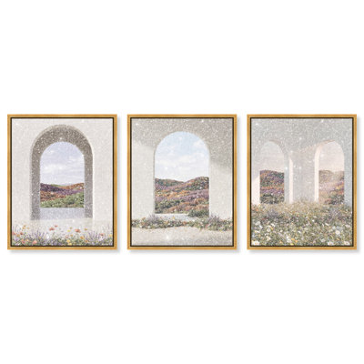 Paradise Arches Set Architecture Canvas Print by Oliver Gal, Black Frame, 16 x 20