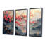 Rose, bleu, cerisier en fleurs, branche en Chine - ensemble d'art mural fleur de cerisier-107201409-107201401