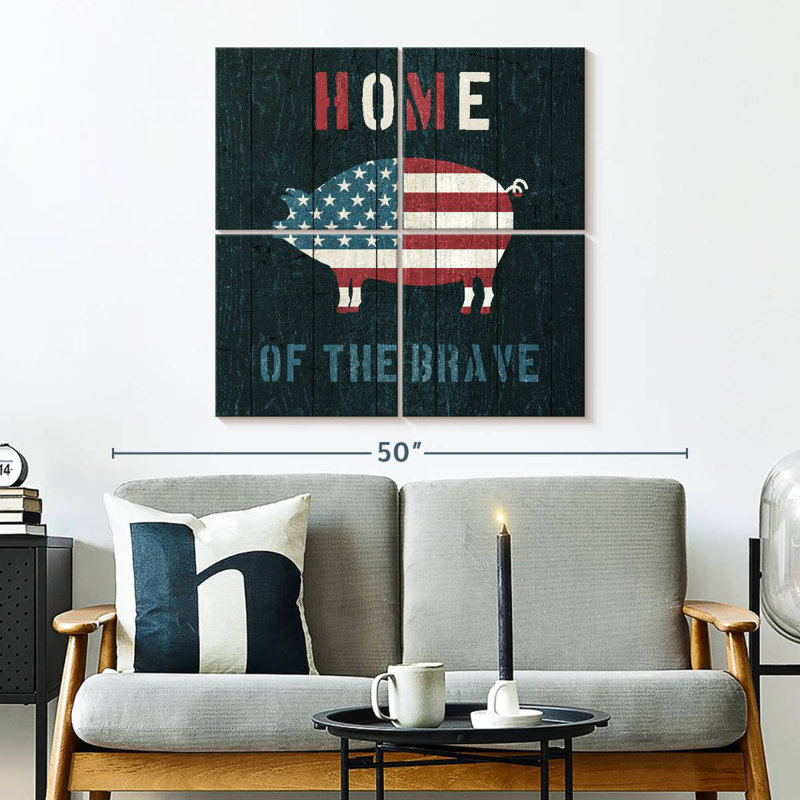 Plaque murale Kema American Farm Pig, H 32 po x l 32 po