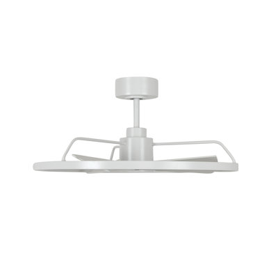 28" Ceiling Fan with Light and Remote, Modern White LED Ceiling Fan for Bedroom, Energy Efficient DC Motor, Modern Fandelier