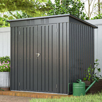 Remise pour outils tout-terrain 6 pi x 4 pi - noir, structure de rangement pour pelouse