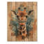 Décoration murale girafe silencieuse en paysage africain III - Girafe en bois-1488269020