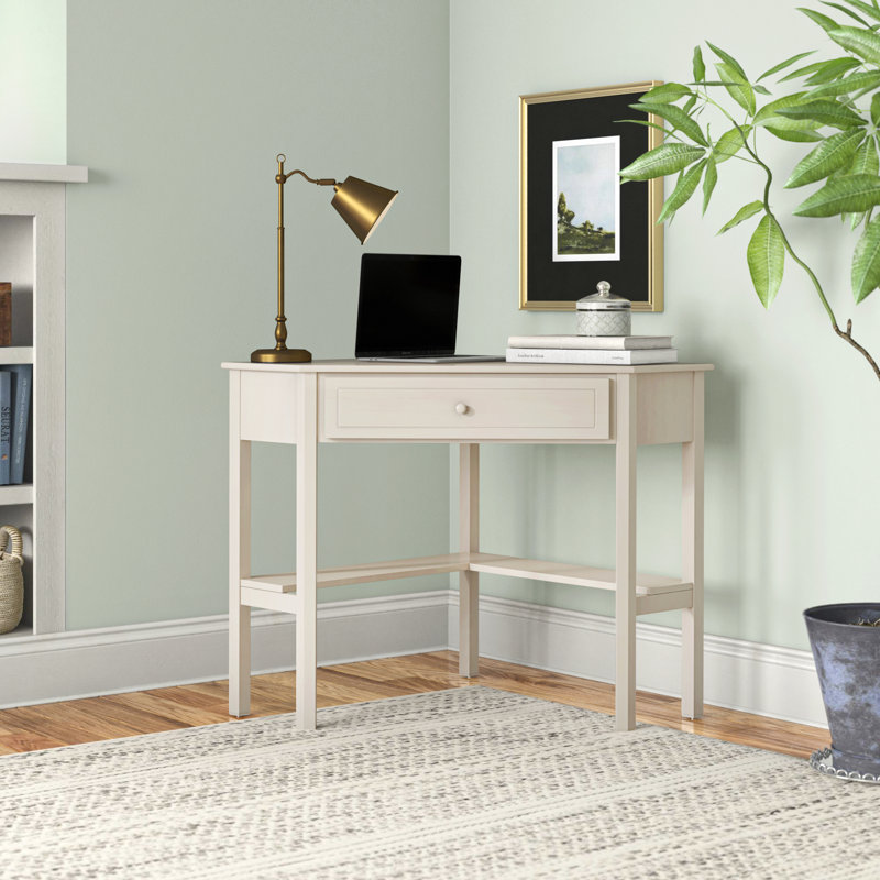 Carfi Solid Wood Writing Desk, Antique White