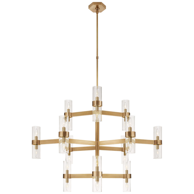 AERIN Margita Medium Chandelier, Polished Nickel, Transparent