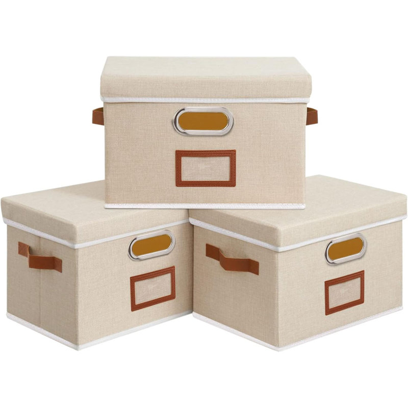 17 Stories Fabric Bin, 25cm H x 38cm W x 25cm D, Beige