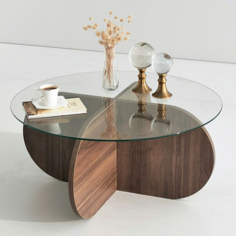 Tonna Four Leg Coffee Table, 35cm H x 75cm W x 75cm D, Walnut