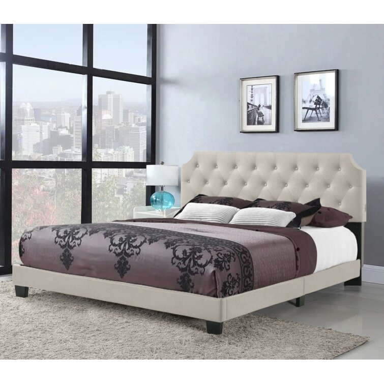 Idlewood Solid Wood Tufted Upholstered Low Profile Standard Bed