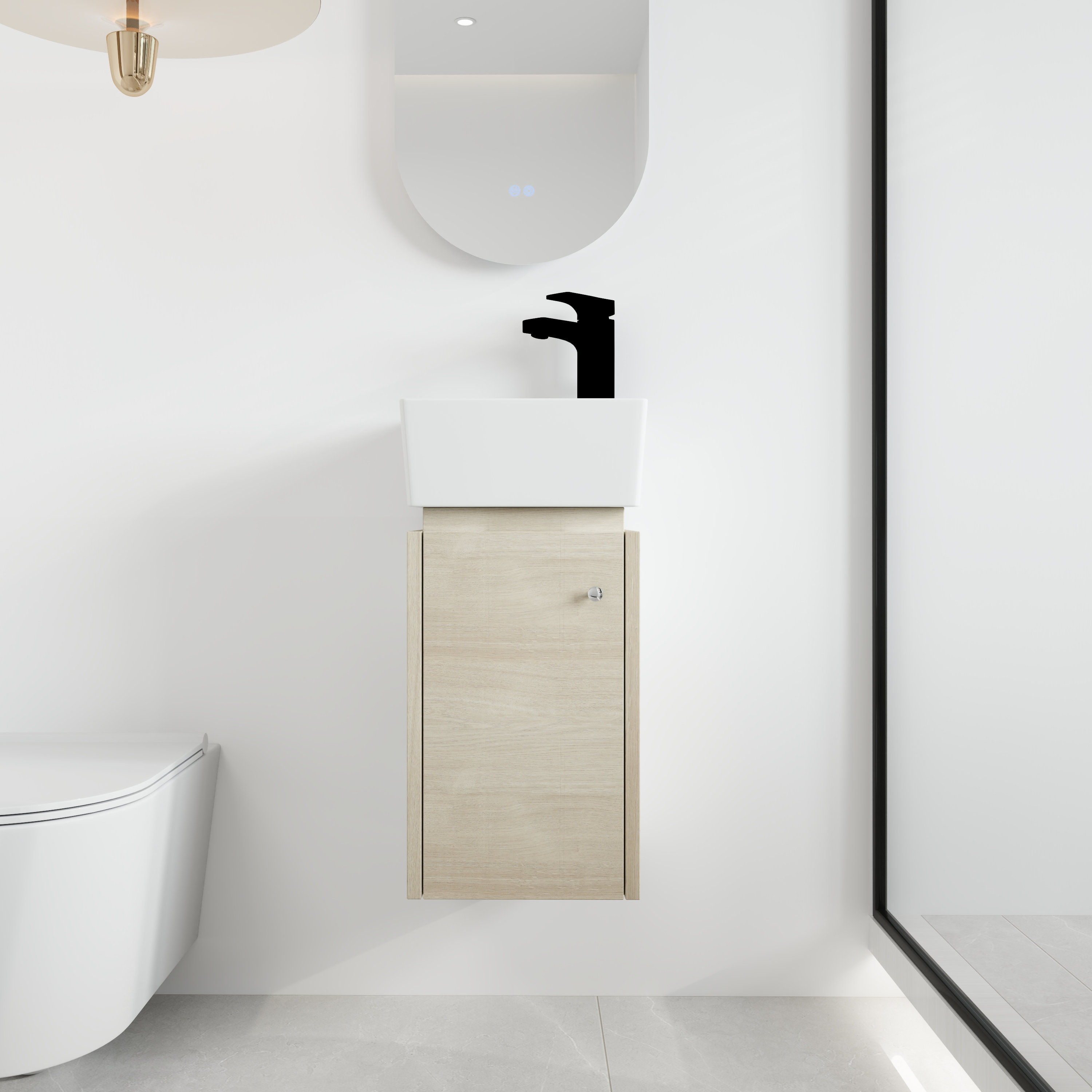 Ebern Designs Donnadio 12'' Wall Mounted Corner Single Bathroom Vanity