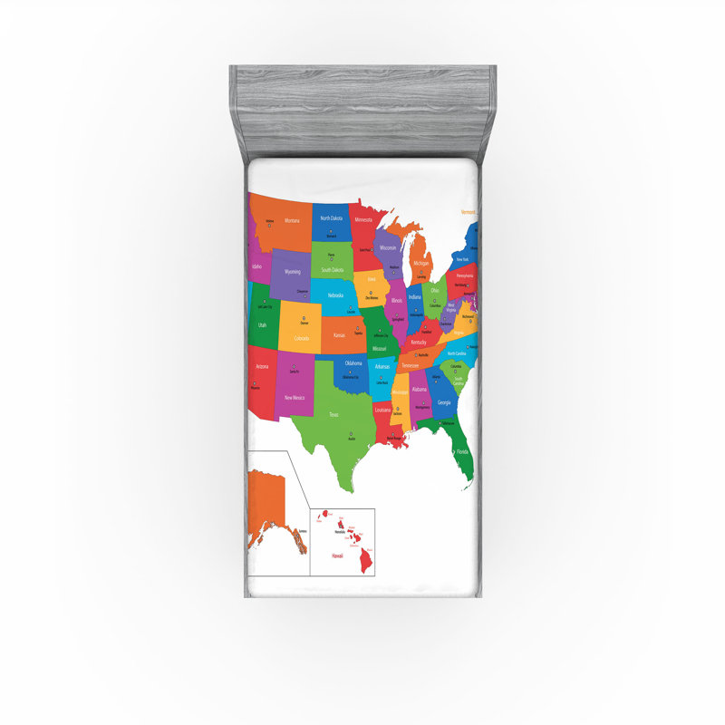Multicolore Ambesonne, Twin Fitted Sheet