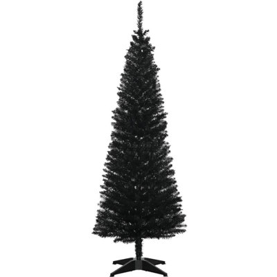 Compact Slim Christmas Trees Black Plastic Modern Style For Home