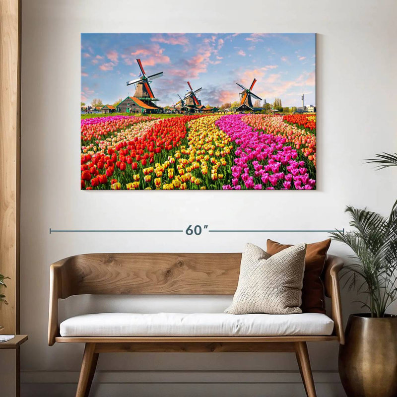 Tulipes et moulins à vent Alvord, H 32 po x l 48 po