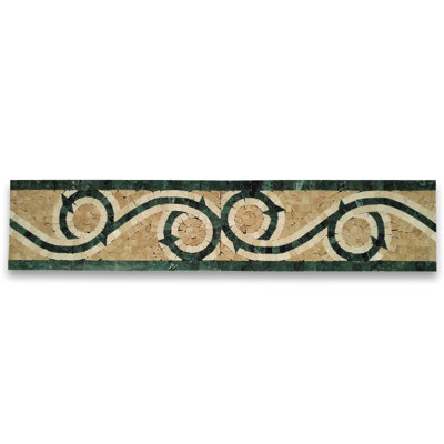 Carreau de mosaïque en marbre pour mur et plancher 5,1 po x 12 po Vine