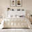 Modern Tufted Velvet Upholstered Bed With Charging Station & Storage Shelf ,No Box Spring Needed-52729268-52729267