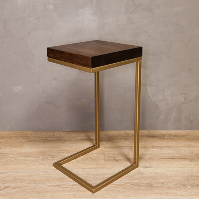 C Shape Rustic Side Table