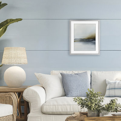 Foggy Seaside Serenity Framed Print Under Glass, design by 1x