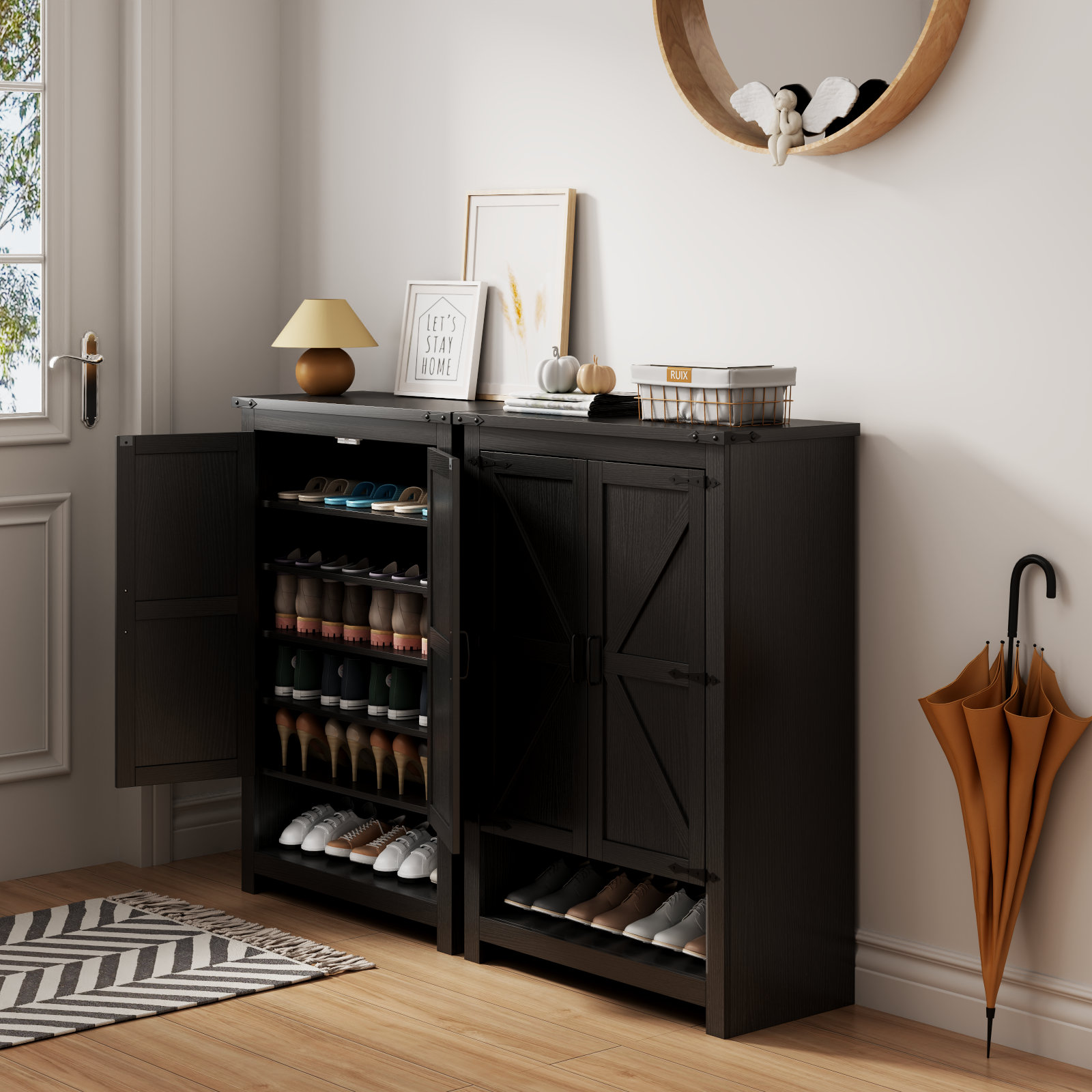 Rebrilliant Shoe With Doors, 7Tier 28 Pair Shoe