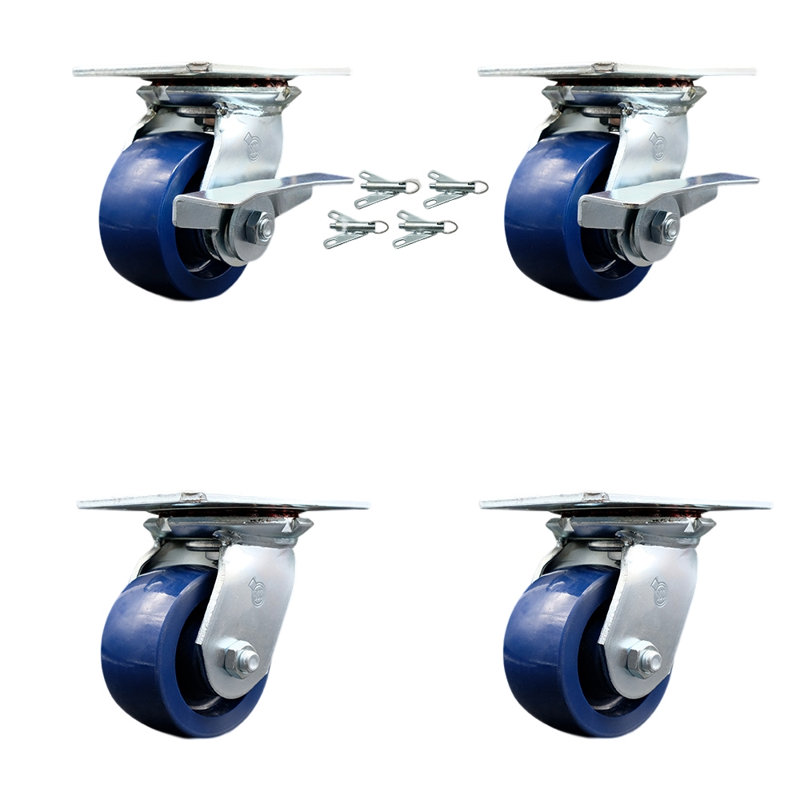 4 Piece Solid Poly Caster Set