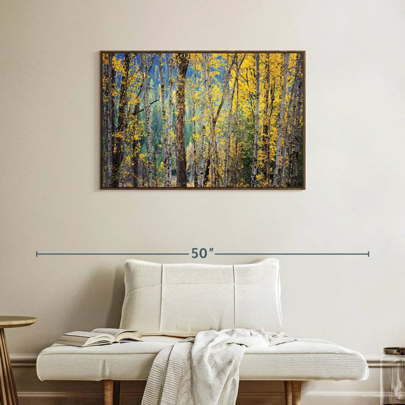 Kootenay Fall II, 37 po x 25 po, Cadre flottant en noyer