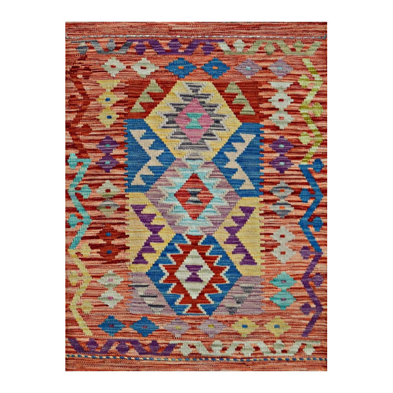 Tapis multicolore à motifs géométriques lavables, Sous-tapis rectangulaire de 3 pi 3 po x 4 pi 11 po