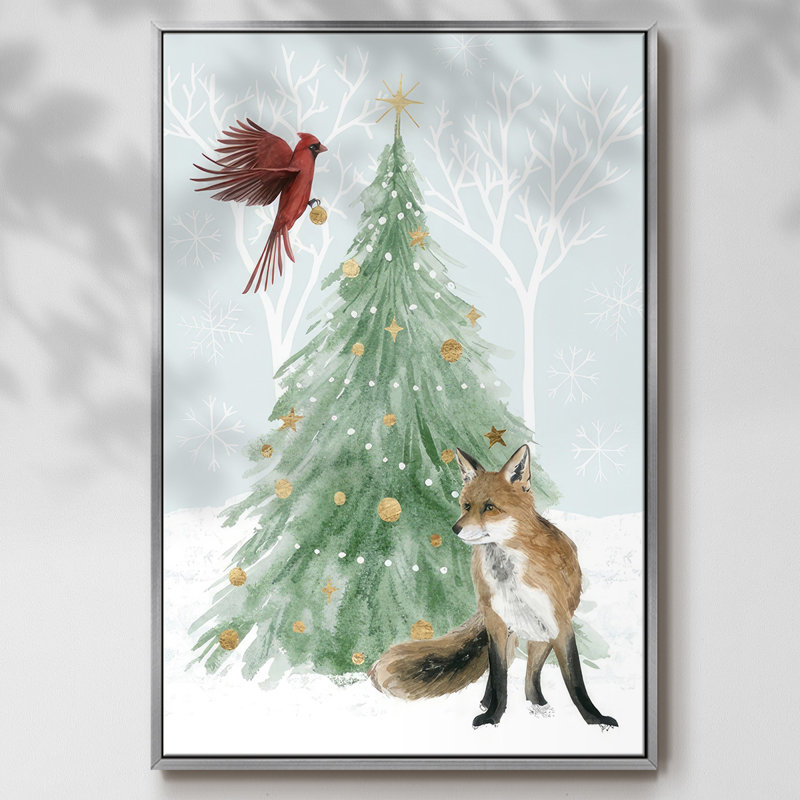 Noël en forêt, collection B, H 25 po x l 17 po x P 1,5 po, Gris