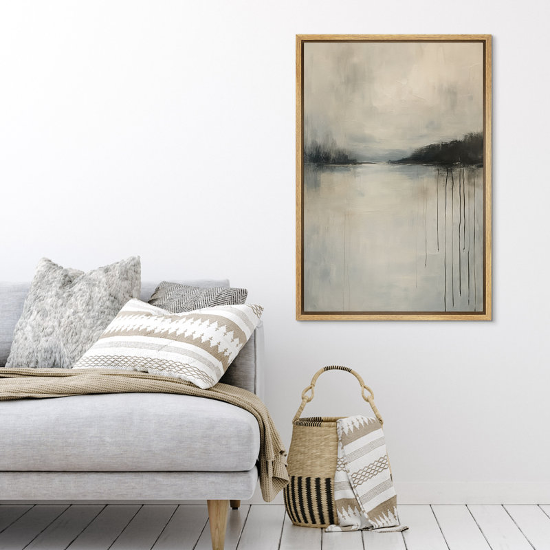 Reproduction d'art sur toile - Œuvre de paysage abstrait rétro, décor moderne pour le salon, Naturel, Toile tendue