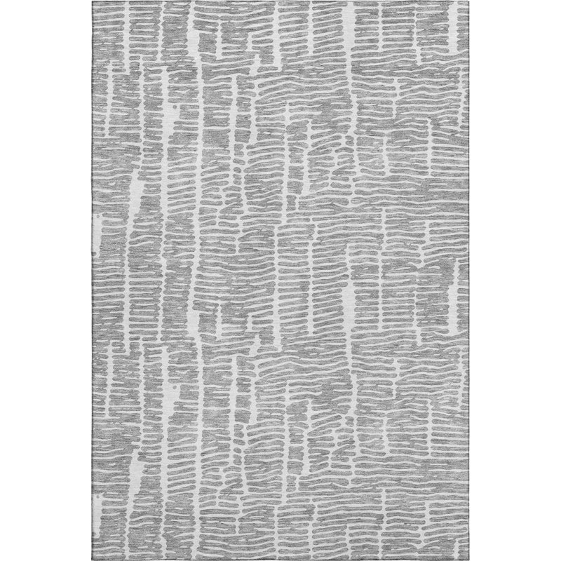 Premium Machine Washable Prisco Gray Rug, Rectangle 9' x 12'