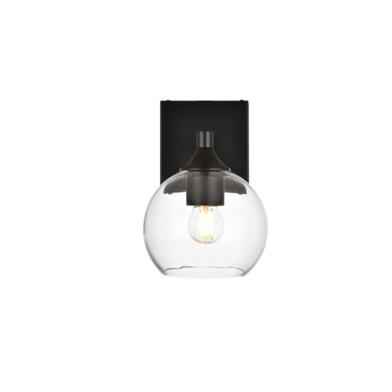 Lumière de meuble-lavabo à intensité variable, Noir, H 9 po x l 6 po x P 6 po, Une lumière