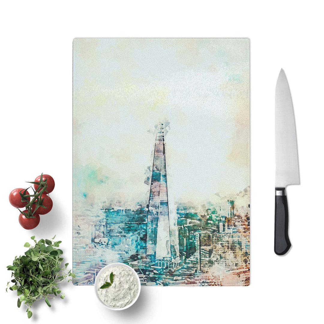 Tempered Glass The Shard Building London in Abstract Chopping Board