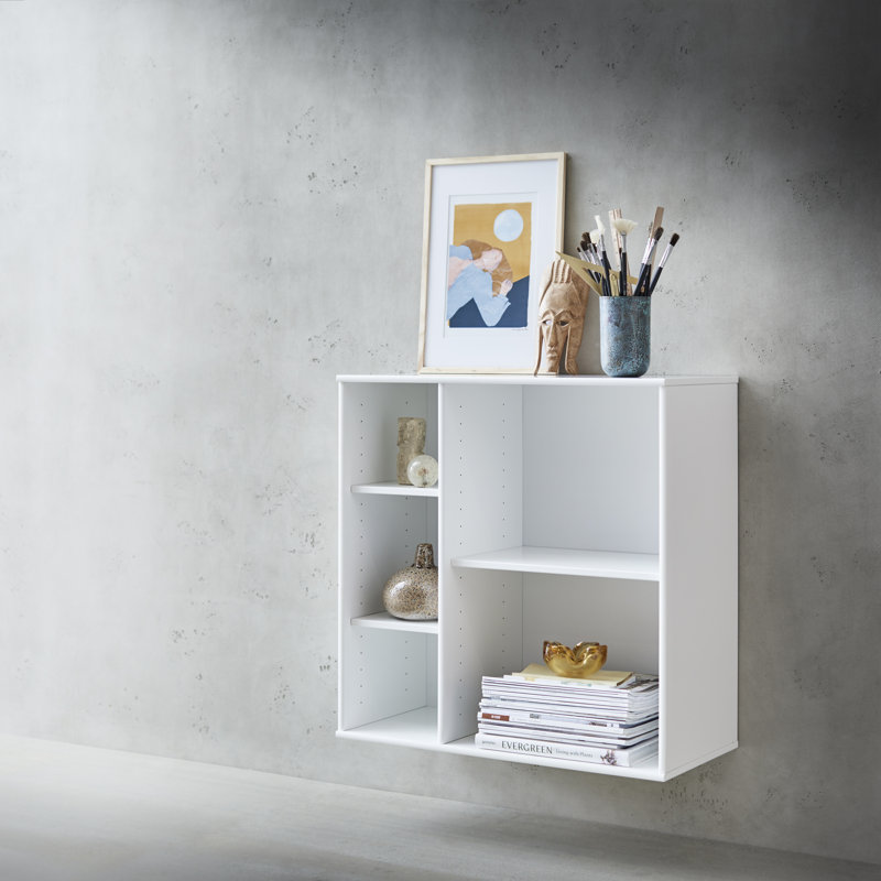 Mistral Kubus 69cm H x 69cm W Geometric Bookcase, White, 69cm H x 69cm W x 27cm D