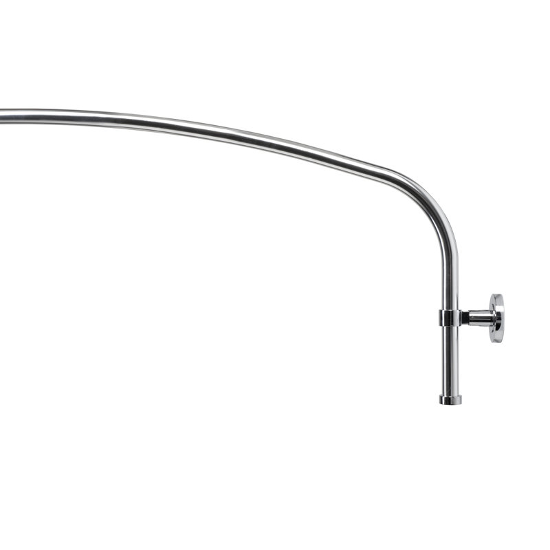 Adjustable Chrome Aluminum Curved Shower Curtain Rod, 78.5 Inches