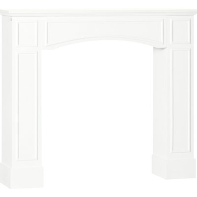 Cheminée moderne blanche, largeur intérieure de 74 cm, design décoratif, étagère de présentation de 115 cm de large, facile à nettoyer, escamotable, ornement intérieur blanc électrique, facile à nettoyer, à balayer et à incliner.