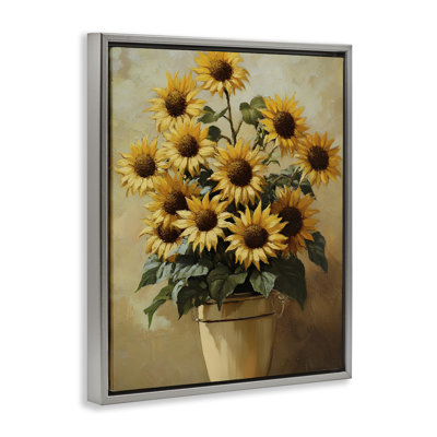 Sunny Sunflowers Arrangement Floating Frame, design by Franklyn Gregory