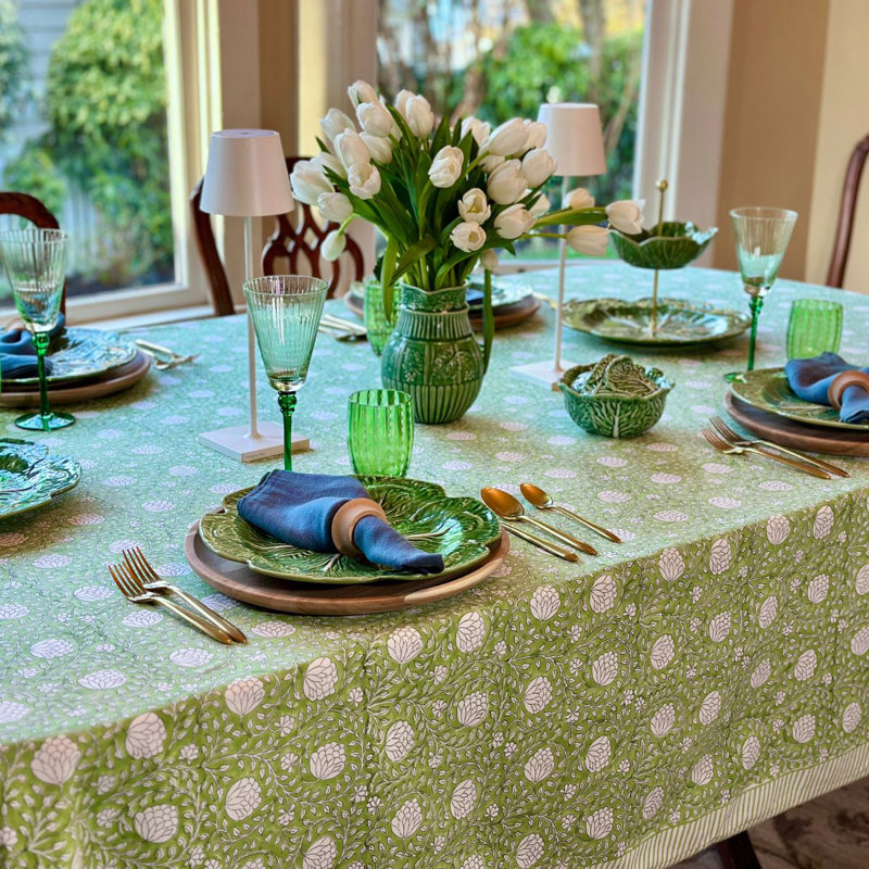 Eden Green Square Tablecloth, 60" Square