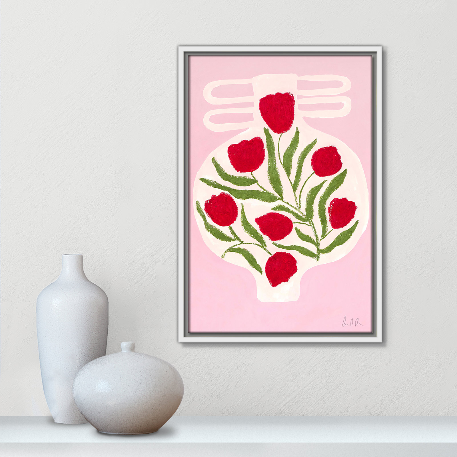 Vase No. 02 Print by Camilla Bergqvist, 19.5" H x 13.5" W, White