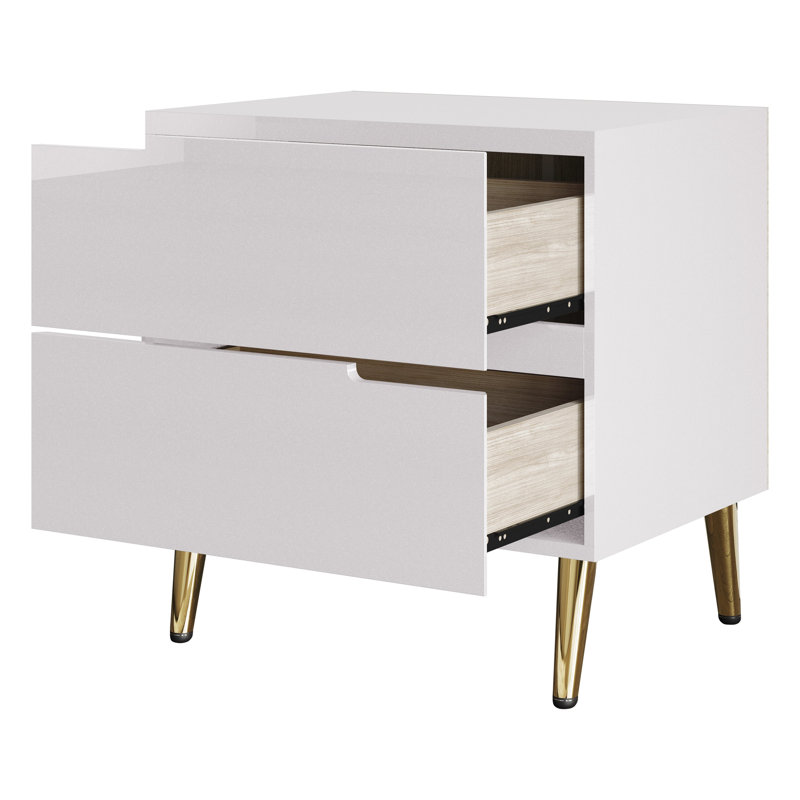 Table de chevet en blanc, Blanc