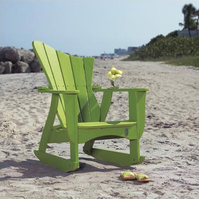 Wave Wood Rocking Adirondack Chair