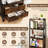 4-tier Bookshelf w/ 2 Storage Drawers Sturdy Metal Frame Anti-toppling Devices-176479674