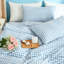 Ensemble de housse de couette 100% coton lavé Vichy-132004563-132004567