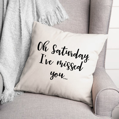 Black And White Typography Collection Throw Pillow
