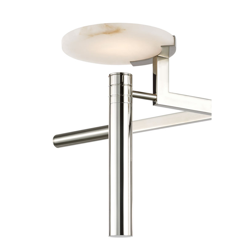 Melange 36" Floating Disc Chandelier with Alabaster, Polished Nickel