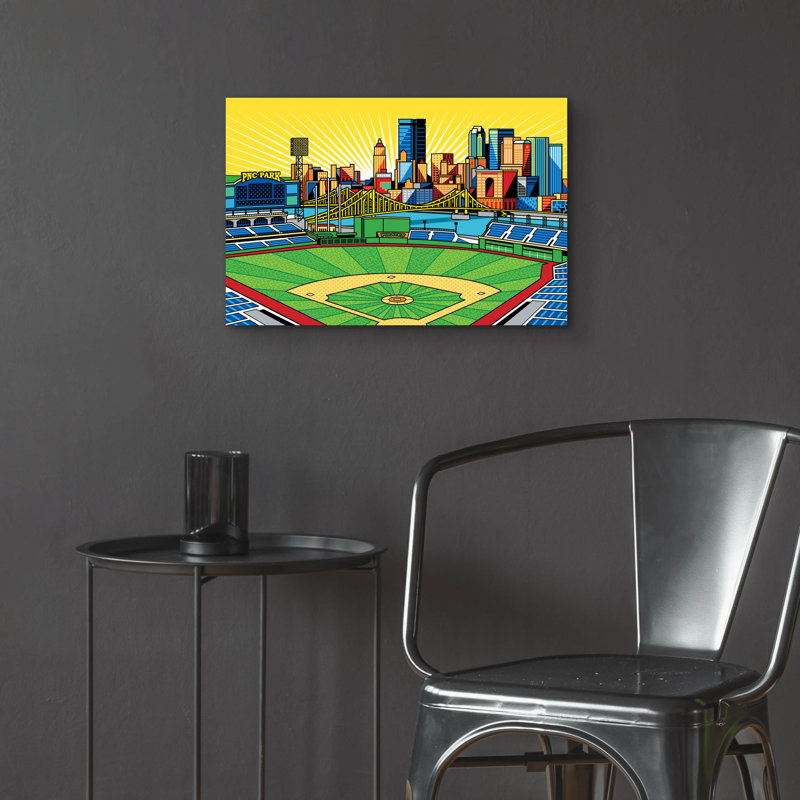 PNC Park Pittsburgh 'par Ron Magnes, acrylique, H 16 po x l 24 po x P 0,2 po