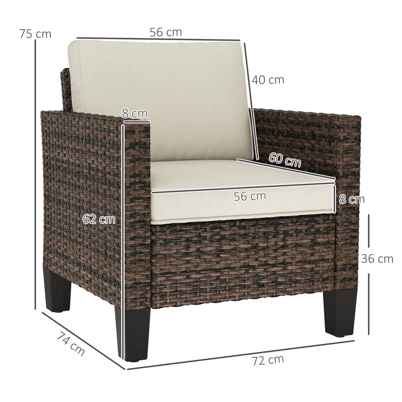 Wicker Outdoor Lounge Chair, Cream
