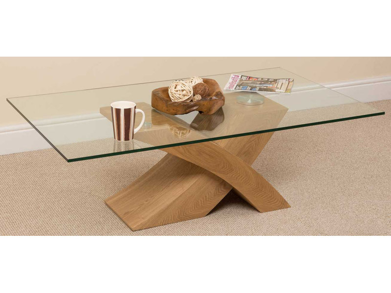 Dykstra Cross Legs Coffee Table, Beige