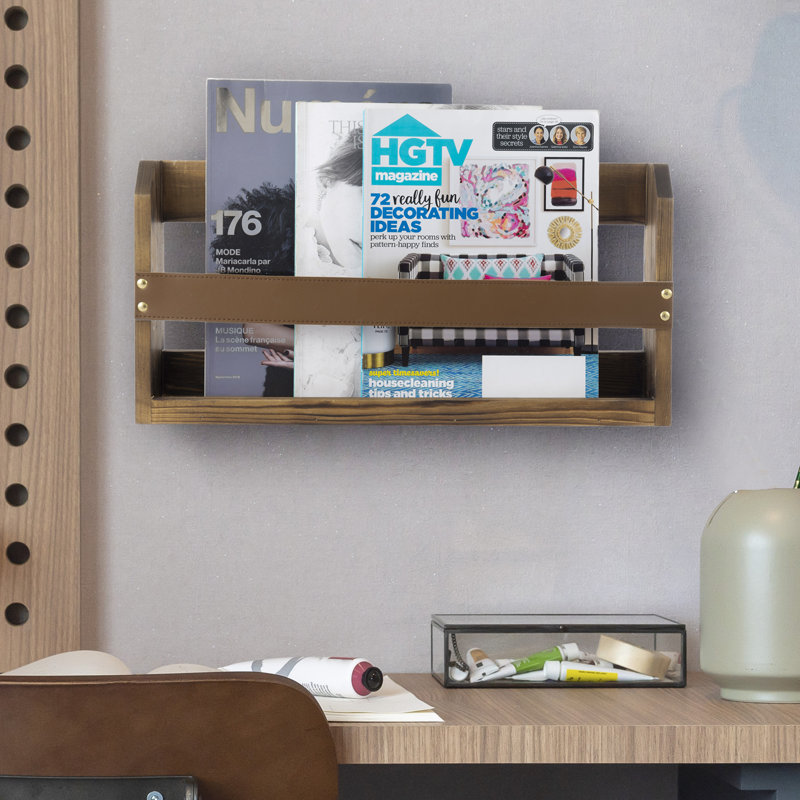 Wood Doublewide Magazine Rack