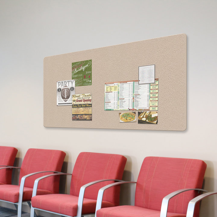 Babillard mural en tissu Ghent, H 18 po x l 24 po x P 0,44 po, Beige