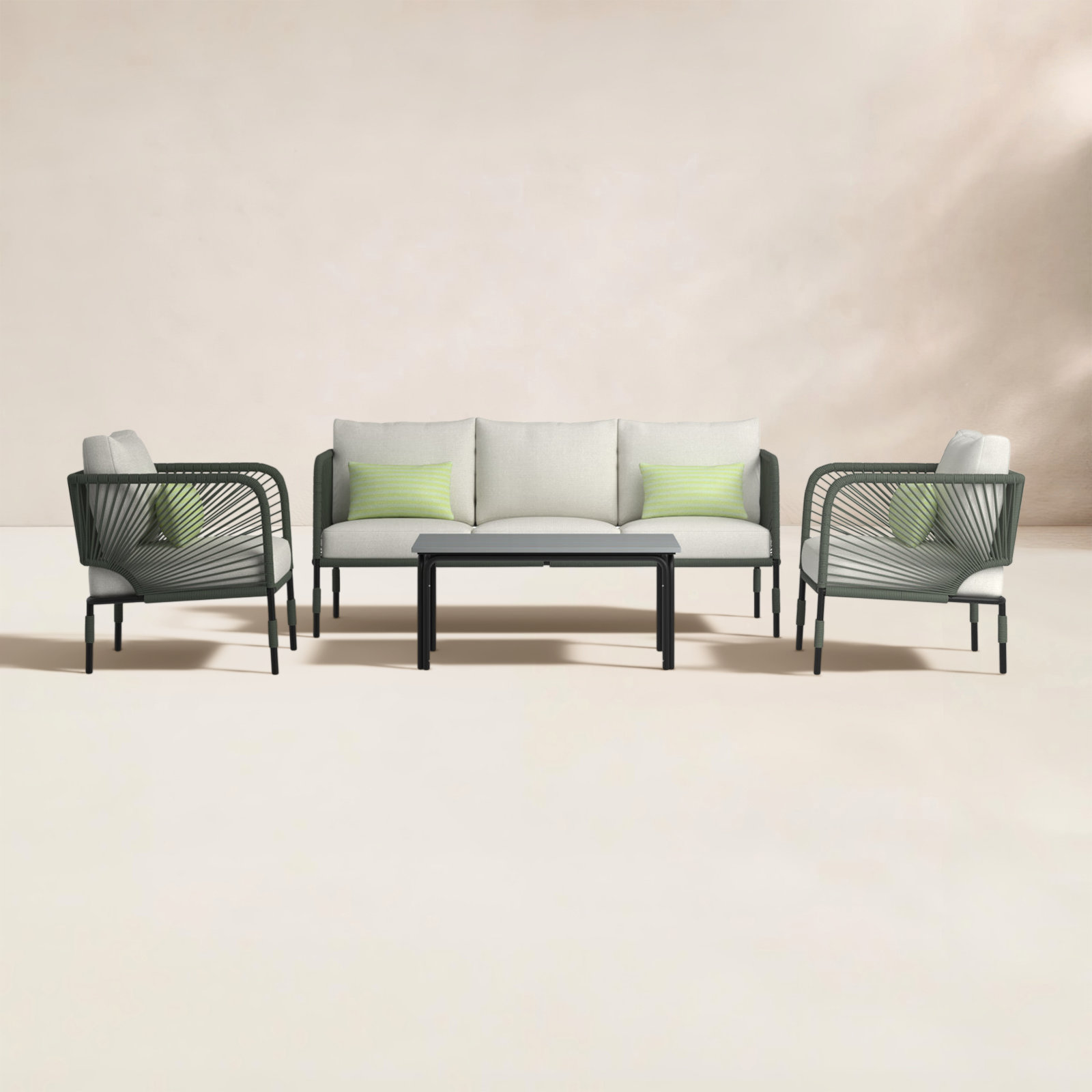 Acklin 5-Person Patio Seating Group, Green