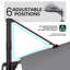 Parasol extérieur carré en porte-à-faux à DEL 128 po x 128 po, base de poids incluse-1020577422